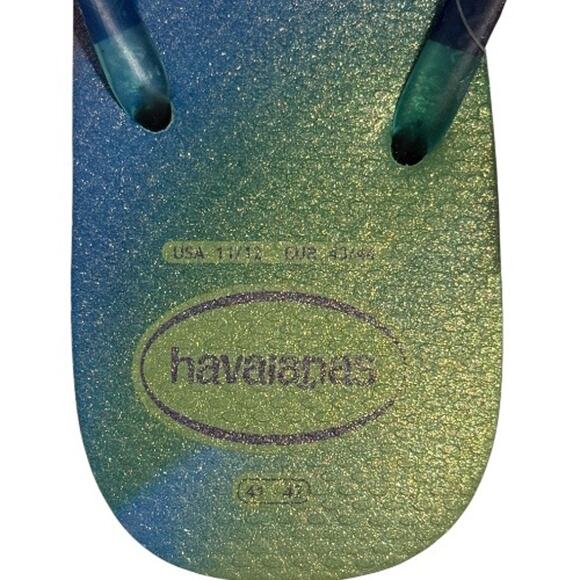 NEW Havaianas 11 12 41 42 Slim Metallic Rainbow Flip Flops Sandal Rubber Thong - Picture 9 of 12